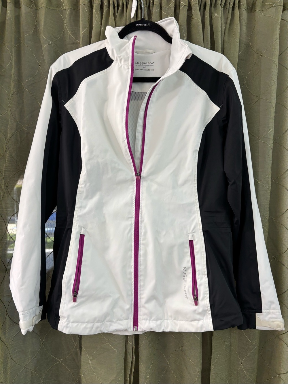 Maggie London Women's White & Black Performance Golf with Pink Accents